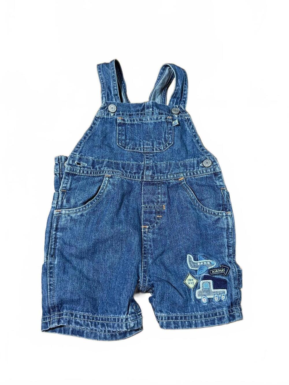 Carters Boys' Denim Overalls Size 9M With Airplane and Cars
